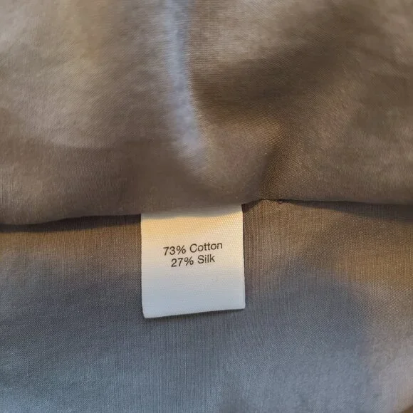 BLUE Saks Fifth Avenue Kaftan Syle Tunic Blouse Small Beaded V Neck  Tie Waist - Picture 5 of 6